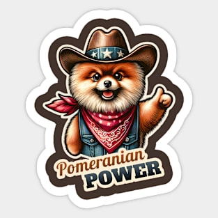 Pomeranian Cowboy Sticker